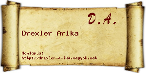 Drexler Arika névjegykártya